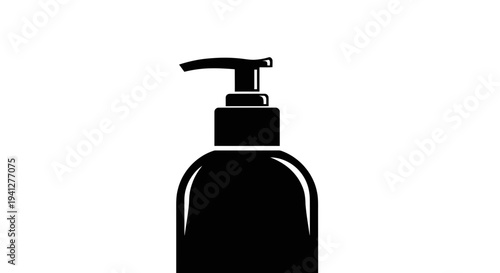 Black Pump Dispenser Icon Isolated on White Background, Simple Vector Graphic