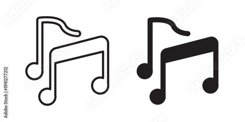 Music icon for web, design. Linear illustrations, editable strokes
