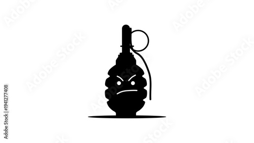 anger symbol, black isolated silhouette