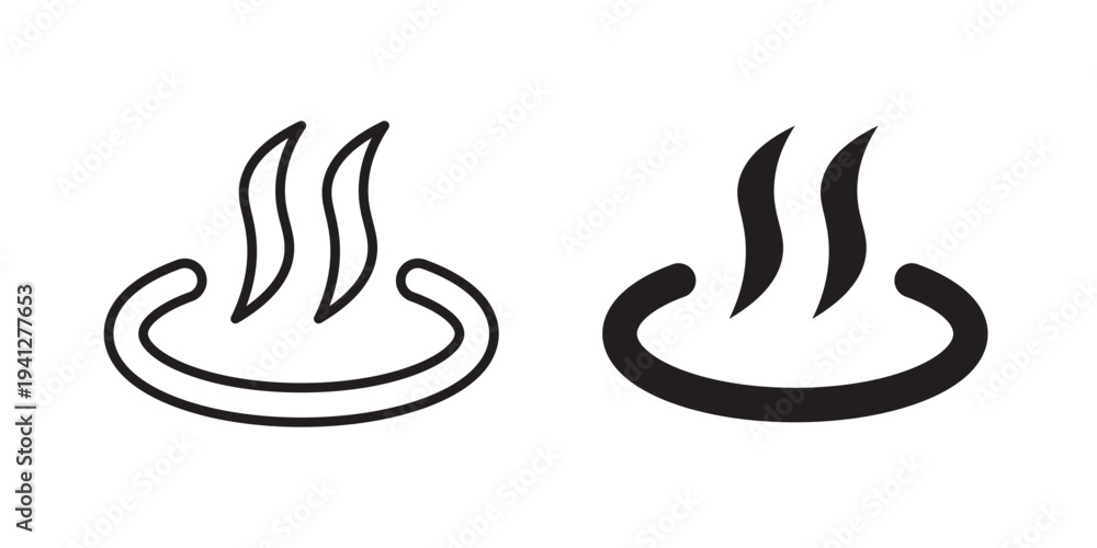 Obraz premium Onsen icon for web, design. Linear illustrations, editable strokes