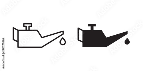 Oil can icon for web, design. Linear illustrations, editable strokes