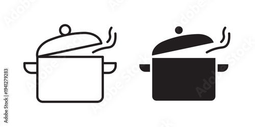 Pot icon for web, design. Linear illustrations, editable strokes