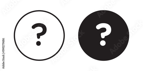 Question icon for web, design. Linear illustrations, editable strokes