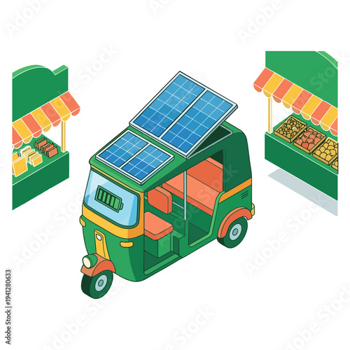 Green Energy City Illustrations of Solar, Wind, and Sustainable Urban Life.