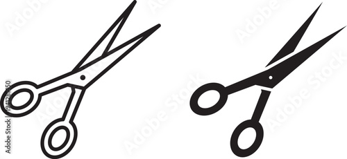 Scissors icon for web, design. Linear illustrations, editable strokes