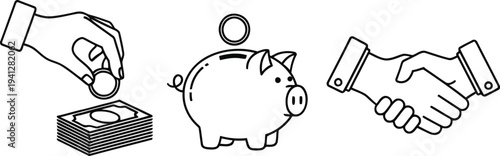 Saving and financial partnership illustration