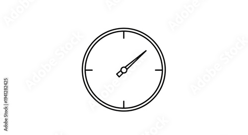 Simple Line Drawing of a Pressure Gauge or Meter with Needle