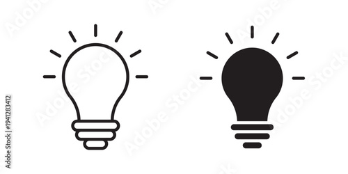 Solution lamp icon for web, design. Linear illustrations, editable strokes
