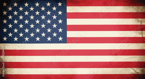 American flag with 50 stars and 13 stripes