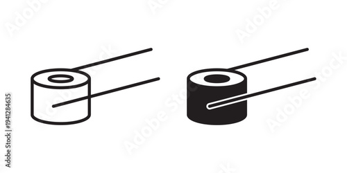 Sushi icon for web, design. Linear illustrations, editable strokes