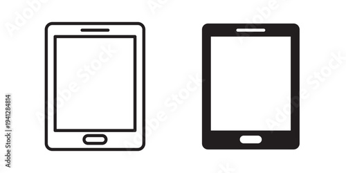 Tablet icon for web, design. Linear illustrations, editable strokes