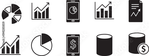 Collection of business and finance icons
