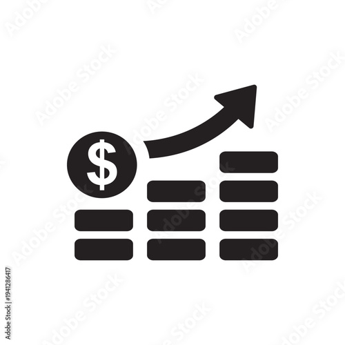 Profit Icon Flat Vector. Clean and minimal graphic design.