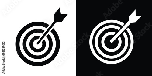 Black and white target icons with arrows