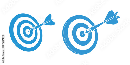Two blue targets with arrows hitting the bullseye