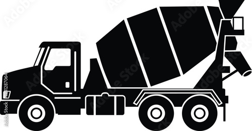 Concrete mixer truck heavy vehicle icon