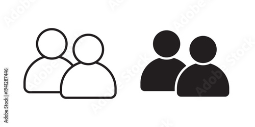 Users icon for web, design. Linear illustrations, editable strokes