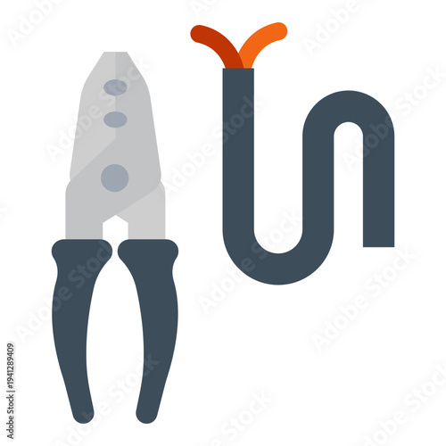 Wire Strippers and Electrical Wire Illustration