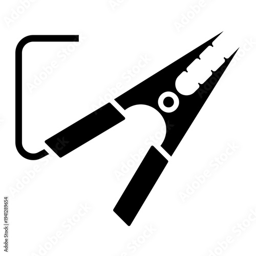 Battery Jumper Cable Clip Isolated on White