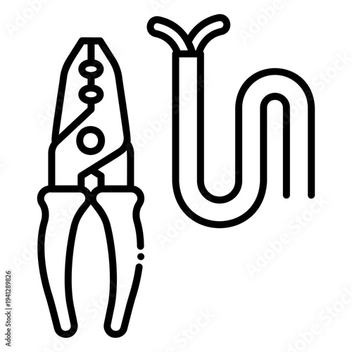 Wire Stripper Tool with Electrical Cable Icon