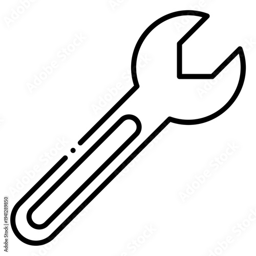 Wrench Tool Outline Icon for Repair and Maintenance
