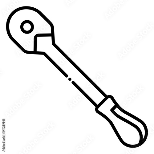 Ratchet Wrench Tool Outline Icon