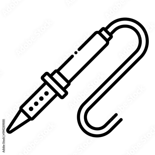 Soldering Iron Line Art Illustration