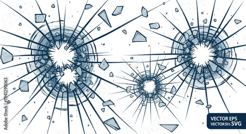 Broken Glass Texture - Shattered Window Cracks and Fragments