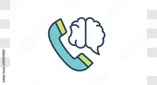 Brainstorming telephone conversation idea with speech bubble and headset icon
