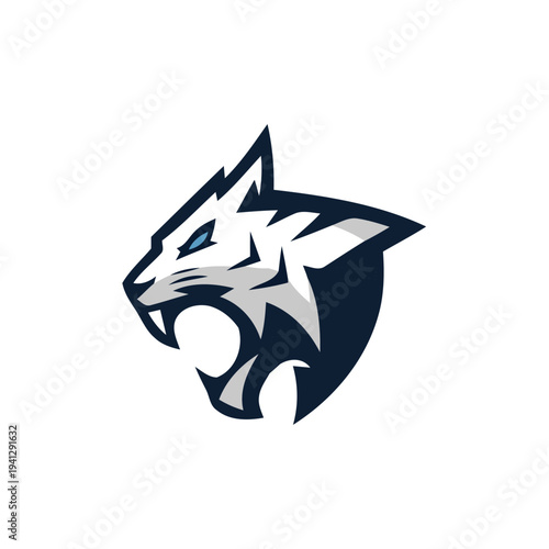 Vector wolf head logo icon, aggressive animal mascot for sports team or brand identity