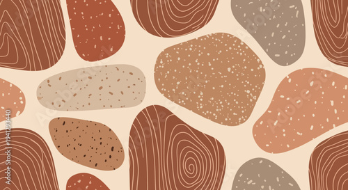 An appealing abstract vector illustration background featuring modern colorful organic shapes and diverse textures, created as unique digital art for contemporary designs