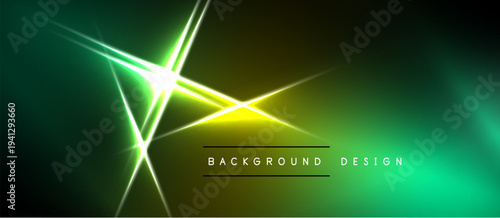 Abstract neon background. Vibrant green, yellow gradients create dynamic light effects. Modern design suitable for digital projects.