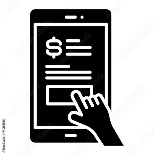 Online Payment via Mobile Phone with Hand Clicking Button