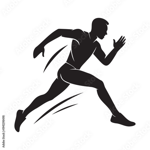 Running Man Silhouette Male Sprinter
