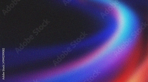 Curved neon gradient swirl with grainy texture and vibrant red tones