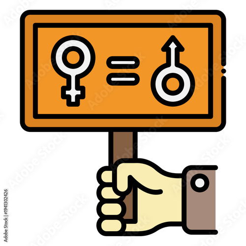 Hand Holding Gender Equality Sign Symbol