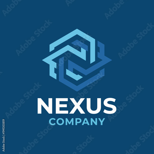 This creative logo showcases a geometric design representing connectivity and innovation, making it perfect for modern businesses or tech startups in various industries.