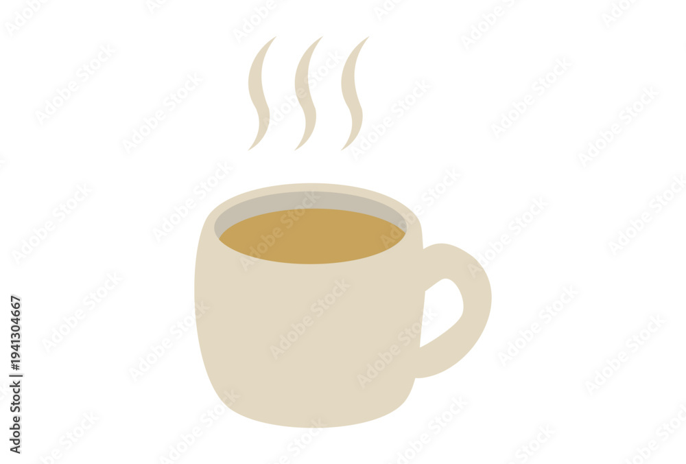 Fototapeta premium Cute Simple Coffee Cup Vector Illustration 