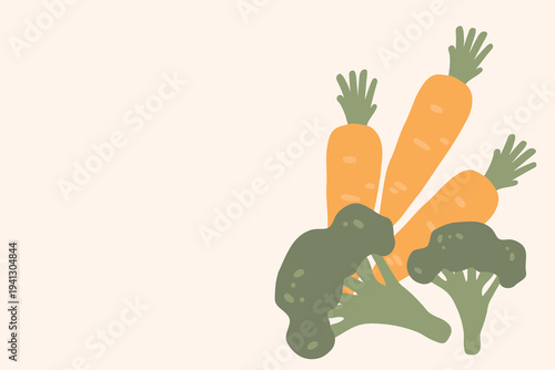 Art & Illustration Vegetable Mix Vector Illustration for Healthy Food Banner and Stickers