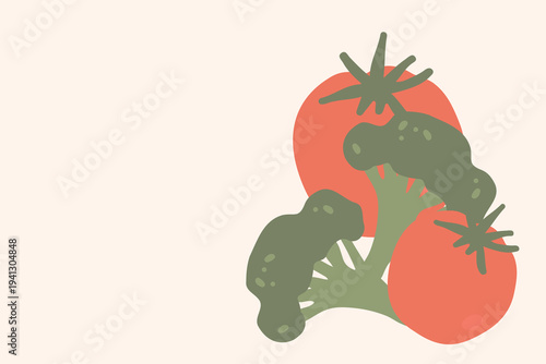 Art & Illustration Vegetable Mix Vector Illustration for Healthy Food Banner and Stickers