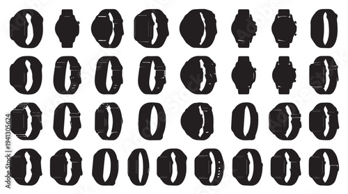 Coffee Beans Collection in Silhouette Style with High Contrast Lighting on White Background for Packaging Design