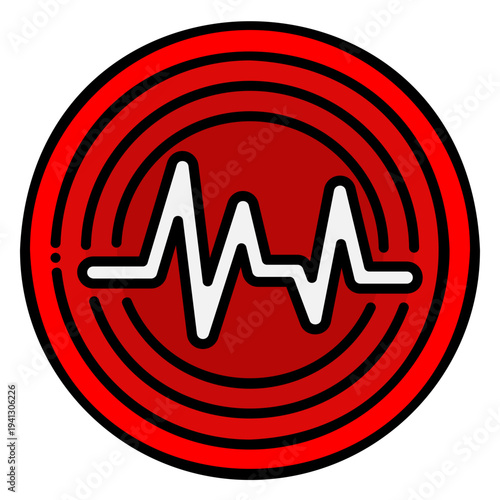 Earthquake Seismic Signal Icon