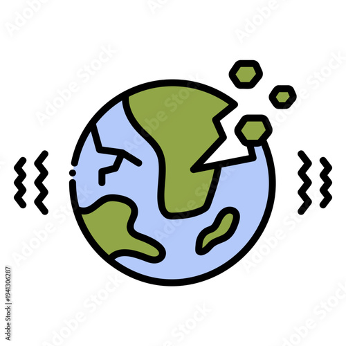 Earth Shattering Icon Concept for Global Issues