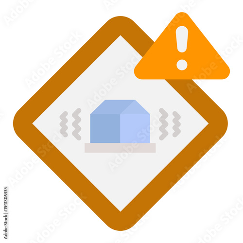 Data Instability Alert Icon: Cube Shaking with Warning Sign