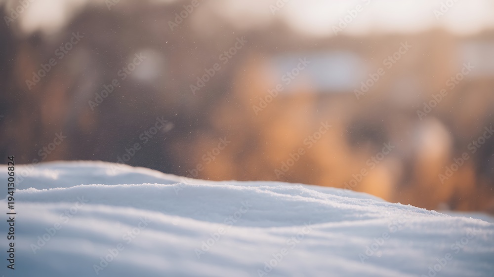 Obraz premium Snowy landscape with blurred background, winter scenery