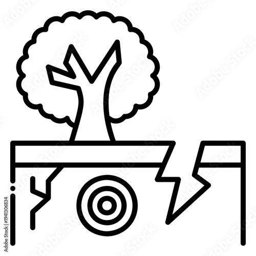 Earthquake Concept Icon Flat Illustration