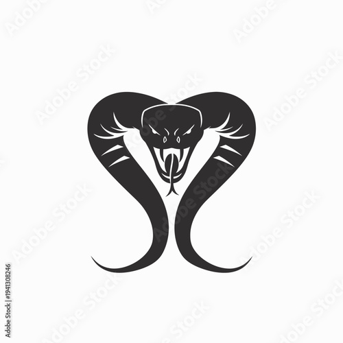 Stylized cobra illustration monochrome design vector graphic for various uses