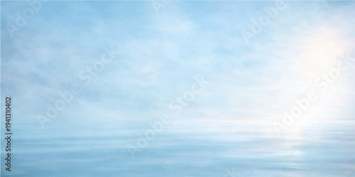 Beautiful blue sky with fluffy white clouds on a bright sunny day creates a clear nature cloudscape and a peaceful summer atmosphere