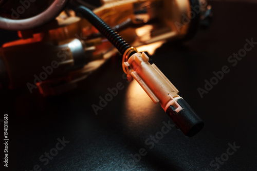 used fuel supply and level system from the gas tank under pressure into the car engine bulb with a gas pump