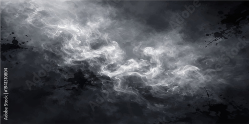 Dramatic dark storm clouds loom over gray rain washing across the wall, road, and window during a moody overcast day